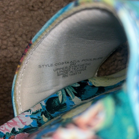 Johnny Was Costa Azul Butterfly Pool Slides Sandal 6 - Picture 8 of 9